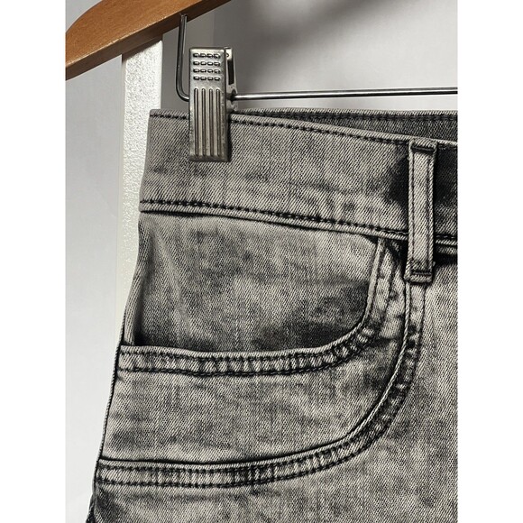 Express Mini Pencil Skirt Denim NEW Womens 6 Distressed Black High Rise Zip NWT - Picture 5 of 15